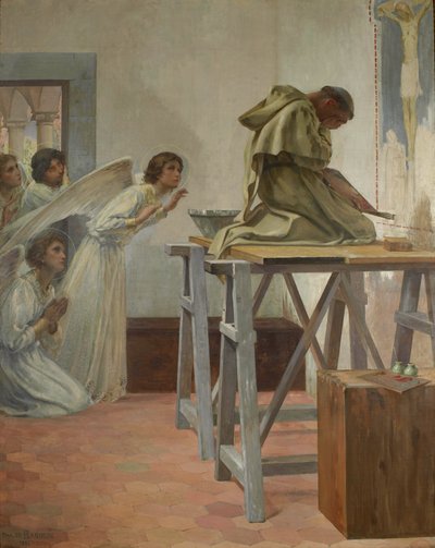 Fra Angelico visitato dagli angeli da Paul Hippolyte Flandrin